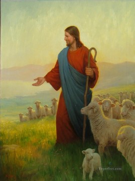 Sheep Shepherd Painting - The God Shepherd